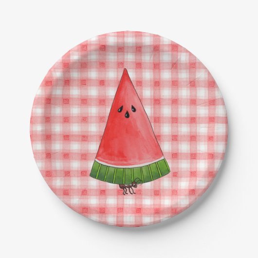 Picnic Watermelon Papieren Bordje (Voorkant)