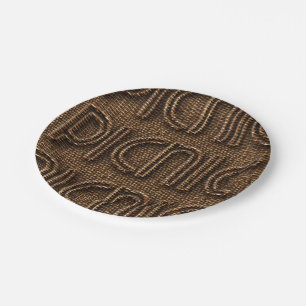 Picnic Wicker look Typography Paper Party Borden Papieren Bordje