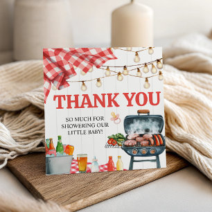 Picnick Gingham Baby-Q Favor Geschenklabels Bedankjes Labels