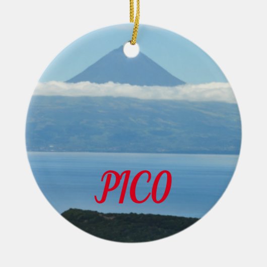 Pico Azoren kerstversiering met panoramiek Keramisch Ornament (Voorkant)