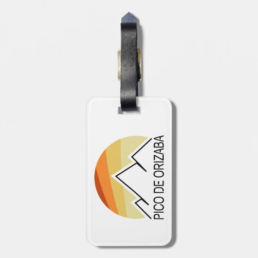 Pico de Orizaba Mexico Retro Bagagelabel (Achterkant verticaal)