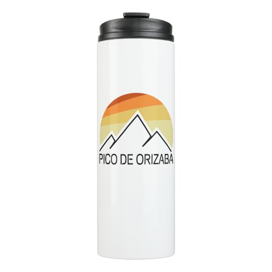 Pico de Orizaba Mexico Retro Thermosbeker (Voorkant)