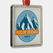Pico de Orizaba Mexico Sterren Maan Metalen Ornament (Rechts)