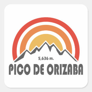 Pico de Orizaba Mexico Vierkante Sticker