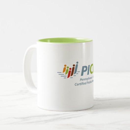 PICPA-Mok Tweekleurige Koffiemok (Voorkant links)