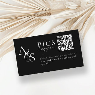 Pics gebeuren! Foto, QR-code, bruiloft Informatiekaartje