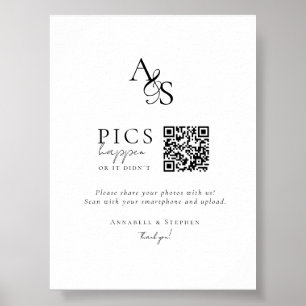 Pics gebeuren! Foto, QR-code, bruiloft Poster
