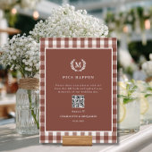 PICS GEBEUREN! QR Code Bruin Gingham Wedding Galle
