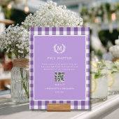 PICS GEBEUREN!QR Code Paarse Gingham Wedding Galle