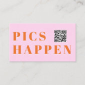 Pics happen! Photo, QR-Code, Wedding Informatiekaartje (Voorkant)
