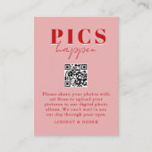 Pics happen! Photo, QR-Code, Wedding Informatiekaartje (Voorkant)
