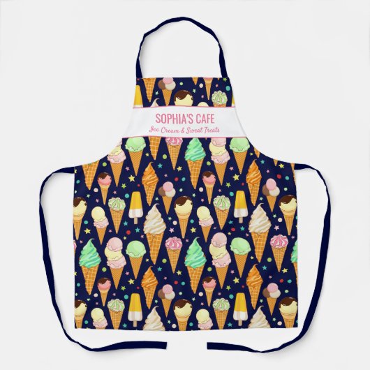 PictCone Cone Pattern Cute Cute Custom Name Text Schort (Voorkant)