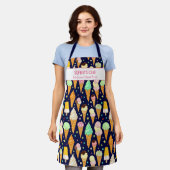 PictCone Cone Pattern Cute Cute Custom Name Text Schort (Gedragen)