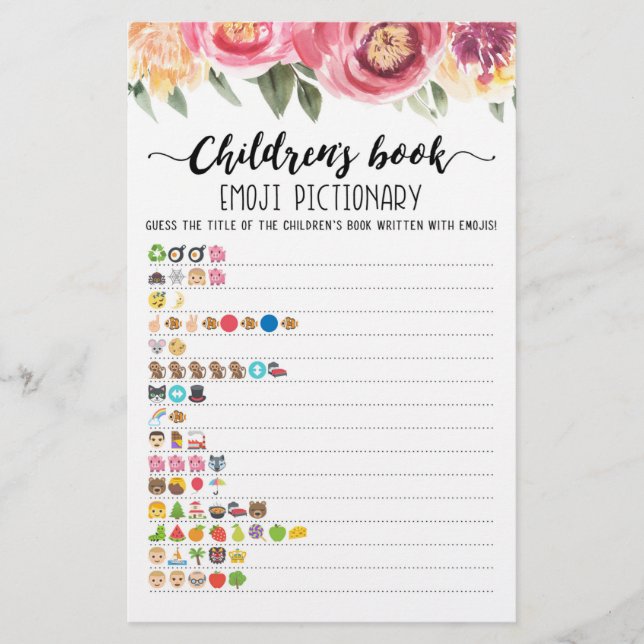 Pictionary van het kinderboek Emoji met Answers ga (Voorkant)