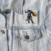 Pictish Man Holding a Shield Vierkante Button 5,1 Cm (In situ)