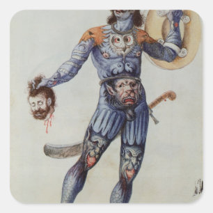 Pictish Man met een menselijk hoofd Vierkante Sticker