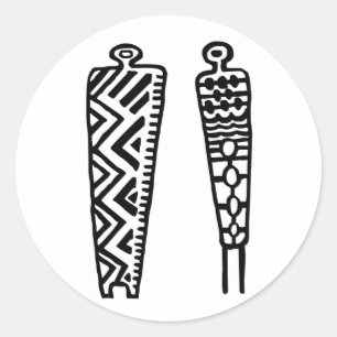 Pictograaf Mannen-BW Ronde Sticker