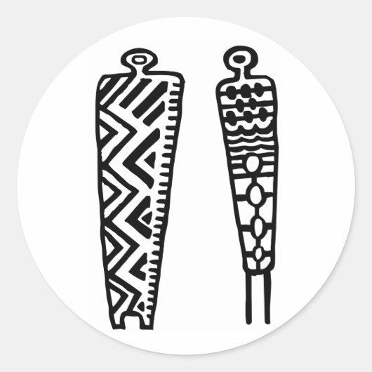 Pictograaf Mannen-BW Ronde Sticker (Voorkant)