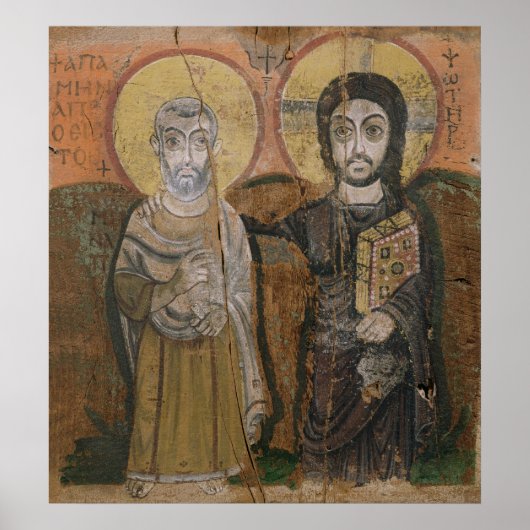 Pictogram dat Abbott Mena met Christus toont Poster (Voorkant)