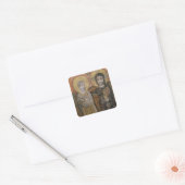 Pictogram dat Abbott Mena met Christus toont Vierkante Sticker (Envelop)