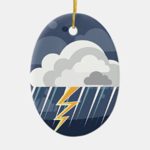 Pictogram Ernstig Storm Keramisch Ornament