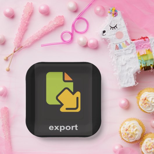 Pictogram exporteren papieren bordje (Feest)