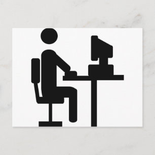 pictogram kantoorarbeider briefkaart