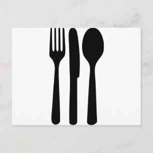 pictogram met vorkmeslepel briefkaart