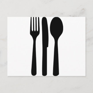 pictogram met vorkmeslepel briefkaart