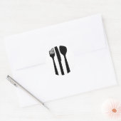 pictogram met vorkmeslepel ronde sticker (Envelop)