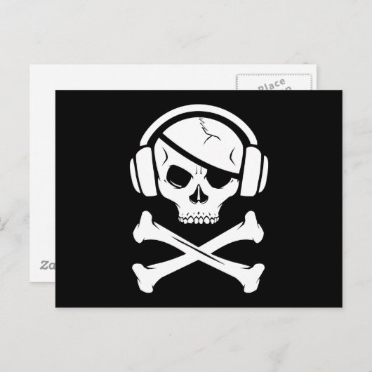 Pictogram Music Pirate Piracy anti-riaa Briefkaart (Voorkant / Achterkant)
