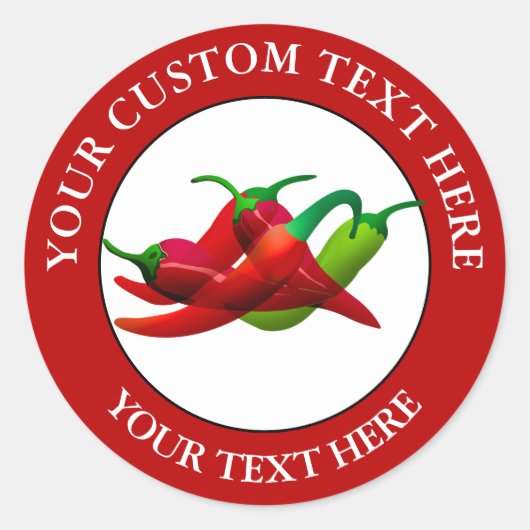 Pictogram Peppers Aangepaste tekst Logo 1.5 Ronde Sticker (Voorkant)