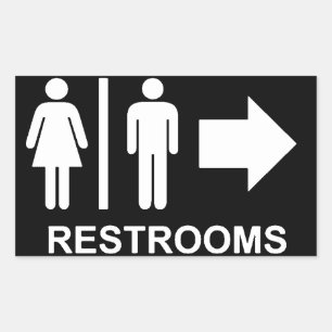 Pictogram richting toilet rechthoekige sticker