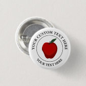 Pictogram rode Apple Custom Text Logo Ronde Button 3,2 Cm (Voorkant /achterkant)