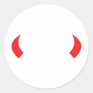 pictogram rode duivelhoorns ronde sticker