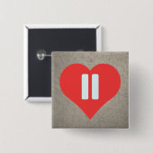 Pictogram Symbolen pauzeren Vierkante Button 5,1 Cm (Voorkant /achterkant)