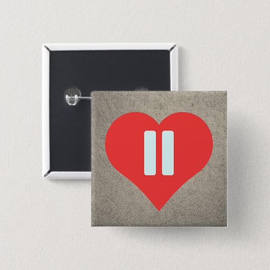 Pictogram Symbolen pauzeren Vierkante Button 5,1 Cm (Voorkant /achterkant)