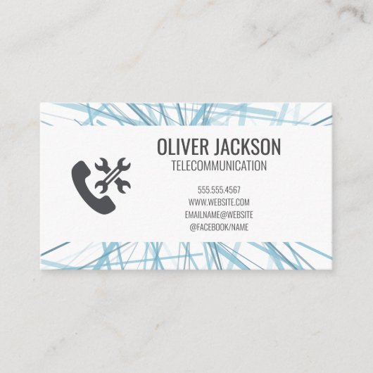 Pictogram telefoonhardware | Abstracte lijnen Visitekaartje (Voorkant)