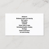 Pictogram van het hulpmiddel van de bouw en van he visitekaartje (Achterkant)