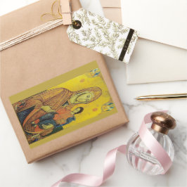 Pictogram van Maagd Mary Foto afdrukken Rechthoekige Sticker