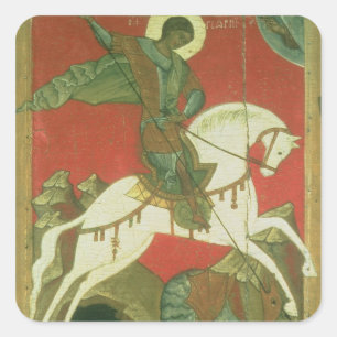 Pictogram van St. George en de Draak Vierkante Sticker