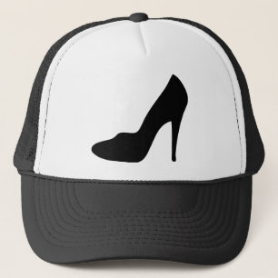 pictogram van stiletto met hoge hak trucker pet