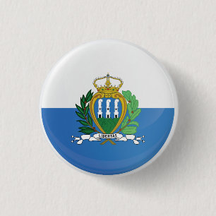 Pictogram vlag San Marino-ronde Ronde Button 3,2 Cm