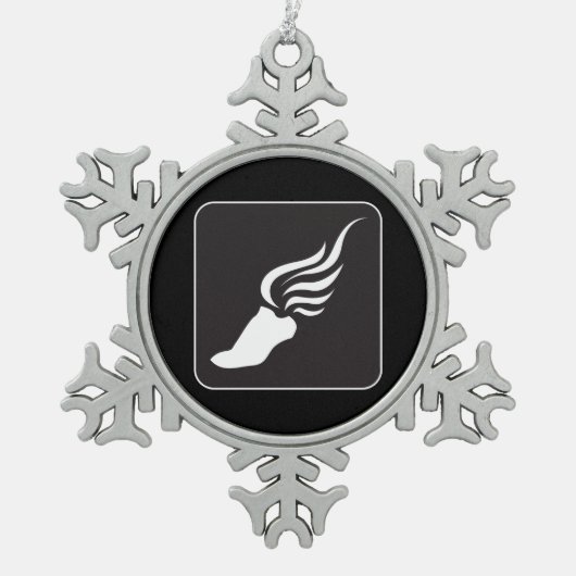 Pictogram volgen en veld tin sneeuwvlok ornament (Voorkant)