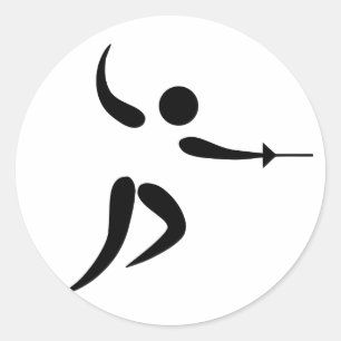 Pictogram voor competitief en Olympische omheining Ronde Sticker