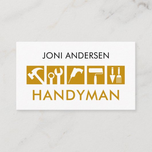 Pictogram voor creatief klusjesmannen-gereedschap visitekaartje (Voorkant)
