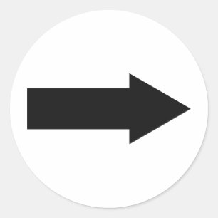 pictogram voor het zwarte pijlrechts ronde sticker