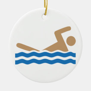 Pictogram voor kleurenzwemmen keramisch ornament