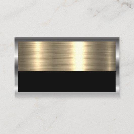 Pictogram voor vastgoed | Metallisch goud en zilve Visitekaartje (Achterkant)