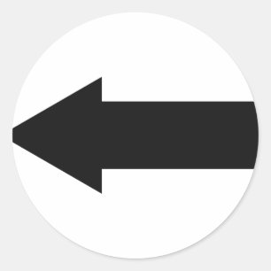 pictogram voor zwarte pijl links ronde sticker